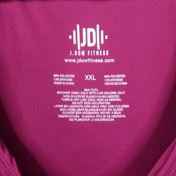 Womens Raspberry Rose J. Dow Fitness Bodysuit Workout Polyester Stretch Size XXL - Picture 4 of 9